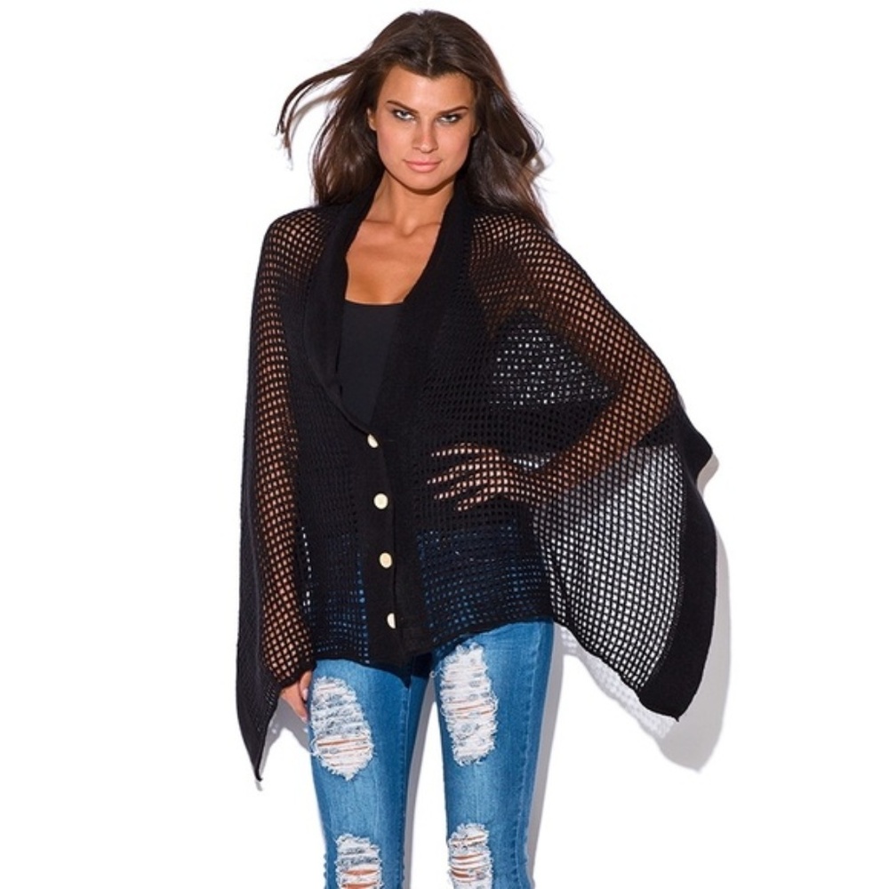Last ONE!! Button Down See Through Poncho